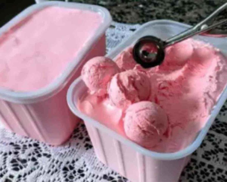 Helado Casero de Fresa